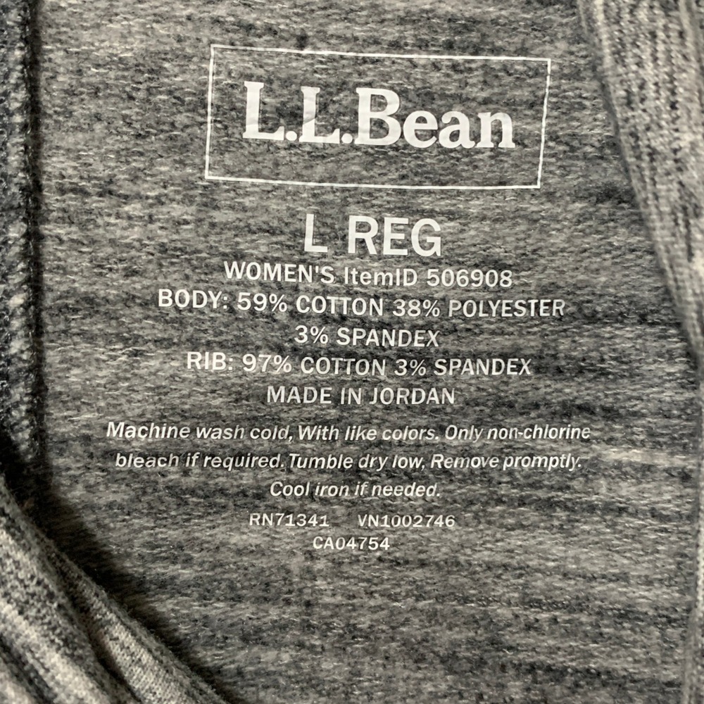 LL Bean Beans Cozy Pullover Marled Gray Cowl Neck Hoodie Sweatshirt L 506908 - Picture 12 of 15